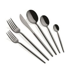 ALMERİA BLACK 6 KİŞİLİK 36 PARÇA ÇATAL KAŞIK BIÇAK TAKIMI