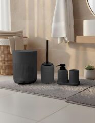 GRİ ÇİZGİLİ 5 PARÇA BANYO SETİ