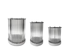 GÜMÜŞ 3'LÜ KRİSTAL MUMLUK