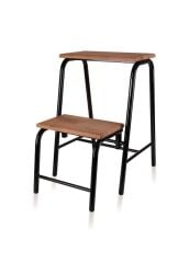 AHŞAP 2 BASAMAKLI MERDİVEN TABURE SİYAH