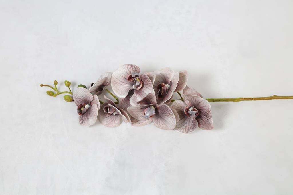 KAHVE YAPAY ORKİDE DALI 86CM