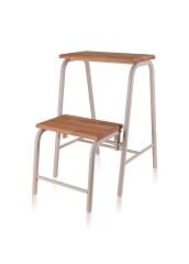 AHŞAP 2 BASAMAKLI MERDİVEN TABURE GRİ