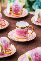 TULIP PEMBE 6 KİŞİLİK TÜRK KAHVESİ FİNCANI