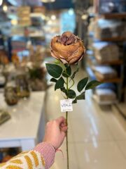 KİREMİT RENGİ YAPAY AUSTİN GÜLÜ 60CM