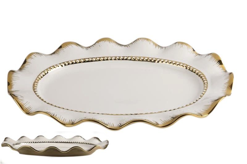 BEYAZ-ALTIN OVAL SERVİS 47 cm