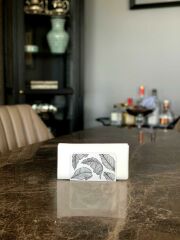BEYAZ YAPRAK DESEN PEÇETELİK 13X8CM
