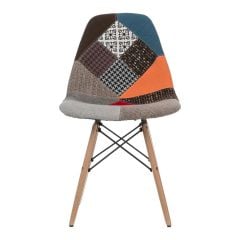 HARMONY PATCHWORK 4'LÜ AHŞAP AYAKLI SANDALYE SETİ