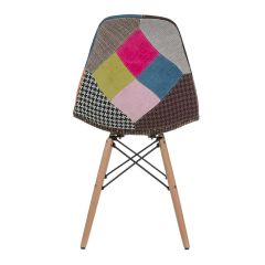 HARMONY PATCHWORK 4'LÜ AHŞAP AYAKLI SANDALYE SETİ