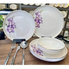 PURPLE FLOWER 6 KİŞİLİK 24 PARÇA YEMEK TAKIMI