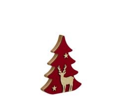 KIRMIZI ALTIN GEYİKLİ NOEL DEKOR 11CM