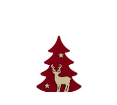 KIRMIZI ALTIN GEYİKLİ NOEL DEKOR 11CM