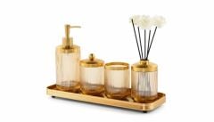 ASTRA AMBER ALTIN TEPSİLİ 5 PARÇA BANYO SETİ