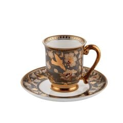 GRİ ALTIN TEK KİŞİLİK TÜRK KAHVESİ FİNCANI