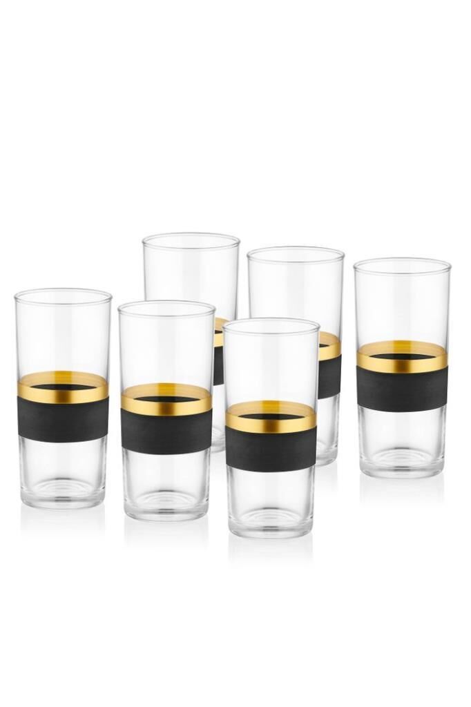 SİYAH GOLD 6'LI RAKI BARDAK