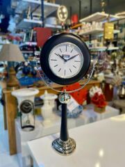 SİYAH GÜMÜŞ MASA SAATİ 46CM
