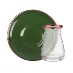 SOLID YEŞİL ROSEGOLD 6 KİŞİLİK ÇAY SETİ
