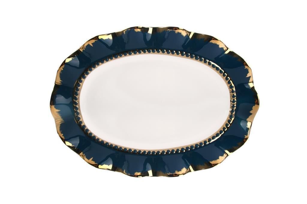 LACİVERT ALTIN AVANGARDE SUNUM TABAK 39CM