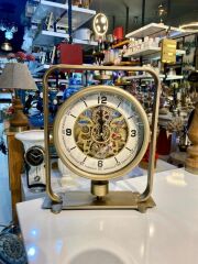 ALTIN ESKİTME ÇARKLI MASA SAATİ 29X37CM