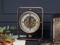 ALTIN ESKİTME ÇARKLI MASA SAATİ 29X37CM