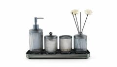 ASTRA FÜME GÜMÜŞ TEPSİLİ 5 PARÇA BANYO SETİ