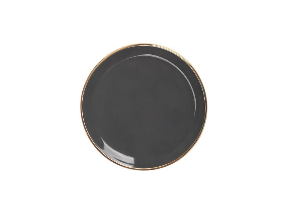 SOLID ANTRASİT ALTIN 6'LI PASTA TABAK 20CM