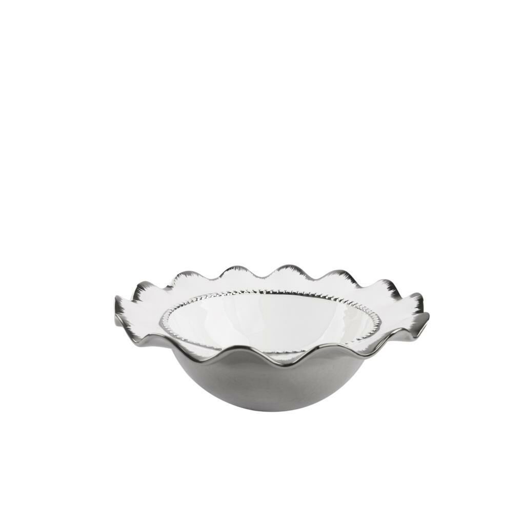 BEYAZ GÜMÜŞ YUVARLAK BOL KASE 29CM