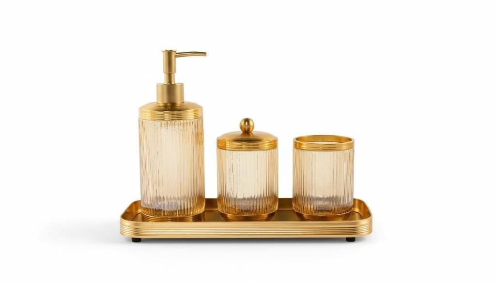 CANYON AMBER ALTIN TEPSİLİ 4 PARÇA BANYO SETİ