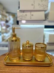 CANYON AMBER ALTIN TEPSİLİ 4 PARÇA BANYO SETİ