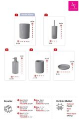 FLORES 5 PARÇA BANYO SETİ GRİ