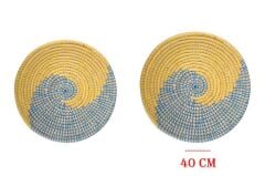 HASIR DUVAR DEKOR/TABAK SARI LACİVERT 40CM