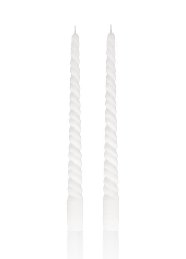 BURGU 2'Lİ ŞAMDAN MUM  KREM 29CM