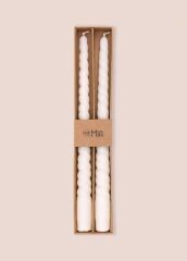 BURGU 2'Lİ ŞAMDAN MUM  KREM 29CM