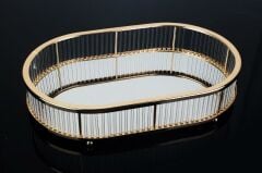 ALTIN CAM ÇUBUK OVAL TEPSİ