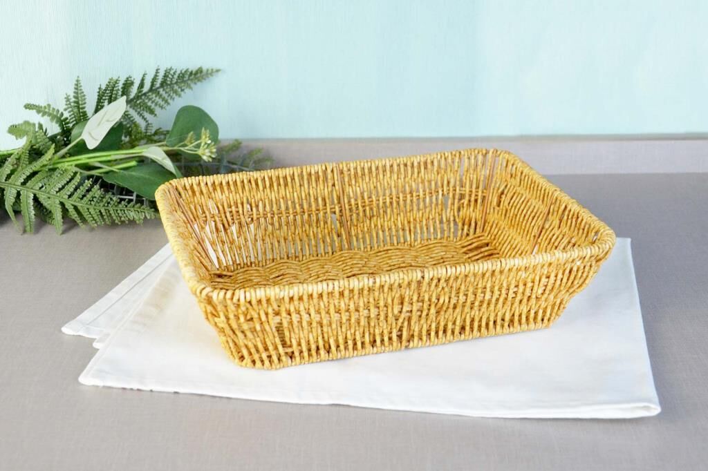 SENTETİK HASIR DİKDÖRTGEN EKMEK SEPETİ 28CM