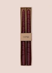 BURGU 2'Lİ ŞAMDAN MUM BORDO 29CM