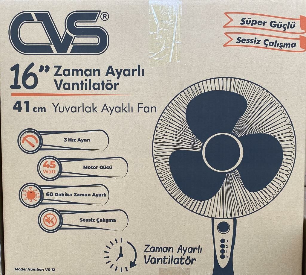 CVS DN0012 16'' ZAMAN AYARLI AYAKLI VANTİLATÖR