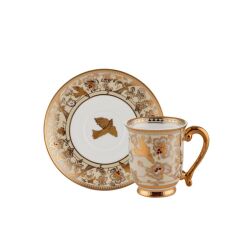 KREM ALTIN 6 KİŞİLİK TÜRK KAHVESİ FİNCANI