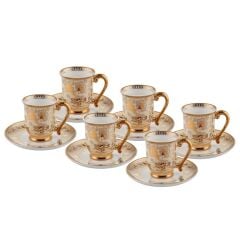 KREM ALTIN 6 KİŞİLİK TÜRK KAHVESİ FİNCANI