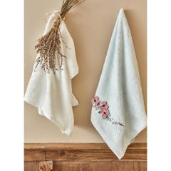 OPHELIA 3D NAKIŞLI SU YEŞİLİ OFFWHITE BAMBU AİLE S