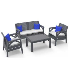 SANTANA ANTRASİT 4'LÜ RATTAN OTURMA GRUBU