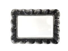 SİYAH GÜMÜŞ AVANGARDE SUNUM TABAK 36X25CM