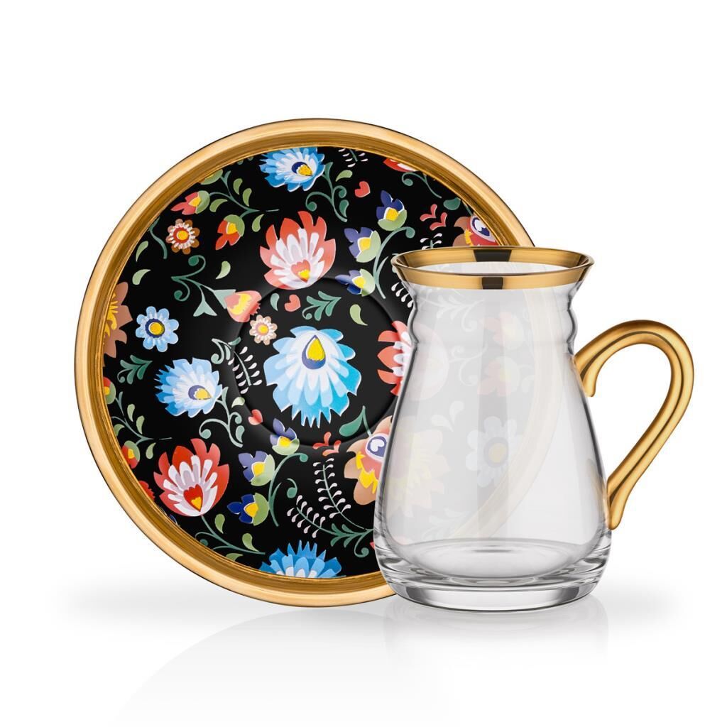 TUANA KULPLU 6 KİŞİLİK ÇAY SETİ