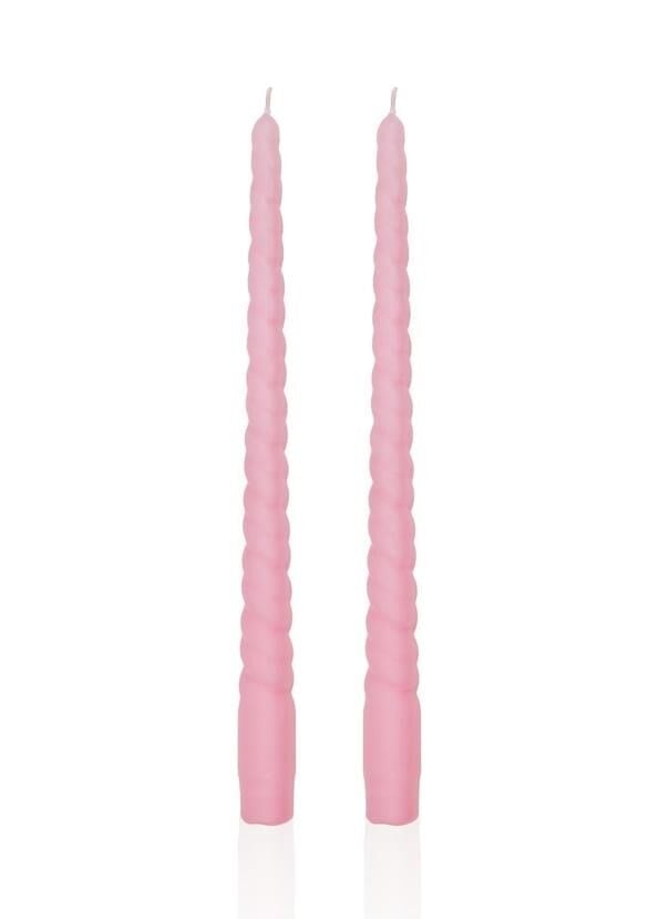 BURGU 2'Lİ ŞAMDAN MUM BLUSH 29CM