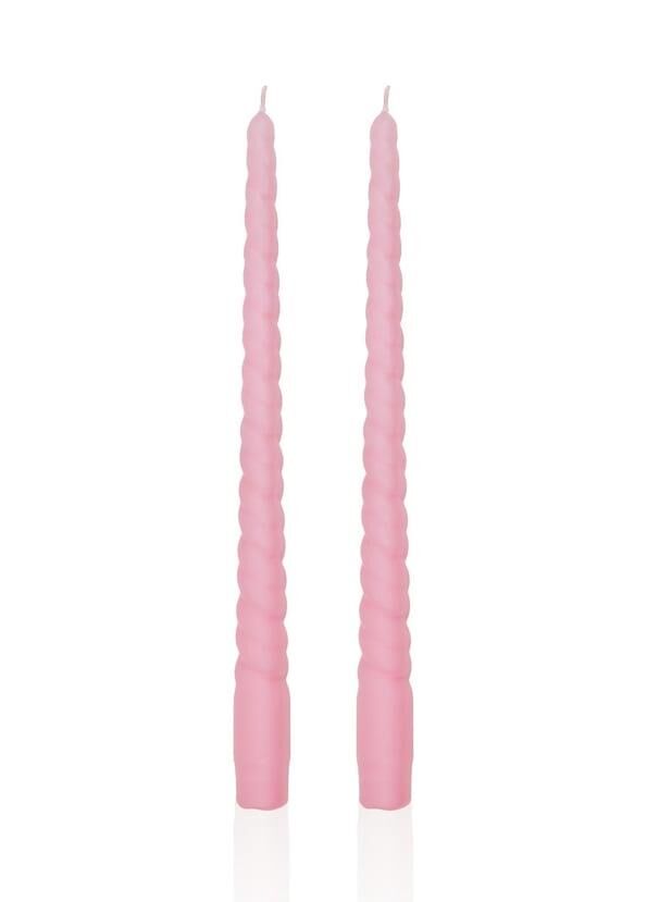 BURGU 2'Lİ ŞAMDAN MUM BLUSH 29CM