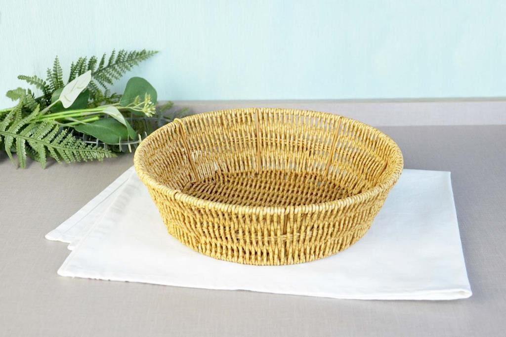 SENTETİK HASIR YUVARLAK EKMEK SEPETİ 25CM