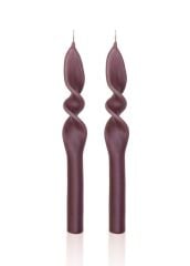 BURGU 2'Lİ ŞAMDAN MUM VİZON 25CM