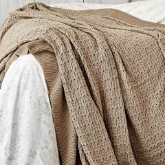 KARACA HOME ELDORA GOLD ÇİFT KİŞİLİK NEVRESİM&ÖRGÜ BATTANİYE SETİ