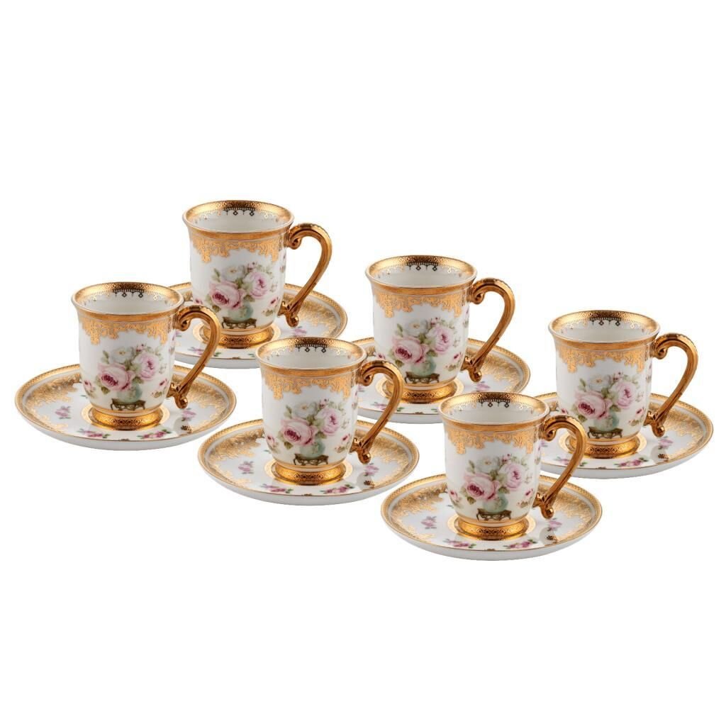 ALTIN İŞLEMELİ 6 KİŞİLİK TÜRK KAHVESİ FİNCANI