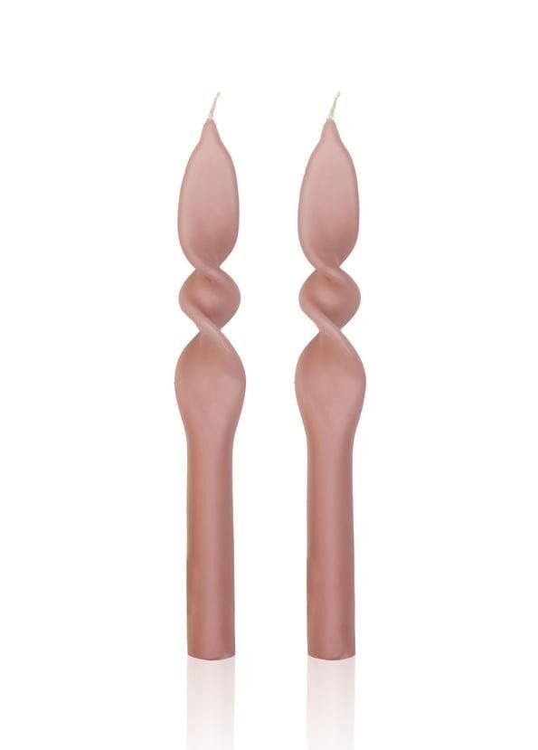 BURGU 2'Lİ ŞAMDAN MUM ROSE 25CM