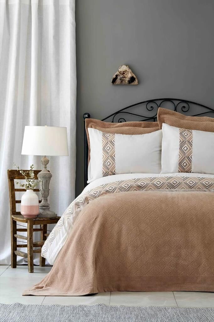 KARACA HOME ESTRELLA BLUSH NEVRESİM&YATAK ÖRTÜSÜ SETİ
